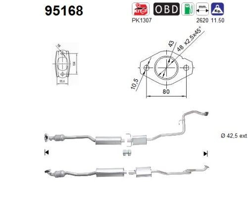 AS Catalytic converter Article number: 95168 cheaply