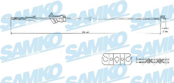 SAMKO Hand brake cable Article number: C1548B cheaply