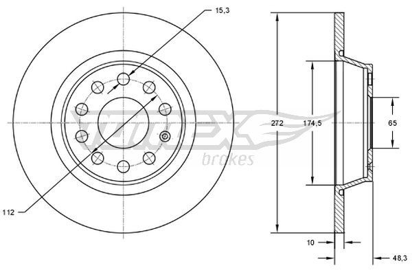 TOMEX brakes Brake disc Article number: TX 72-45 cheaply