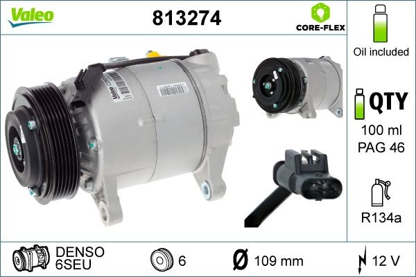 VALEO Air conditioning compressor Article number: 813274 cheaply