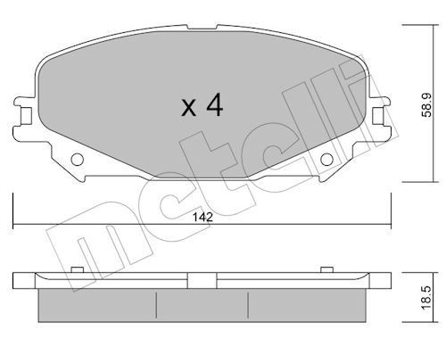 METELLI Brake pad set Article number: 22-1176-0 cheaply