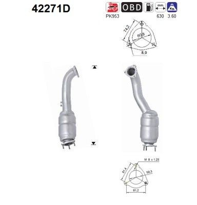 AS Catalytic converter Article number: 42271D cheaply