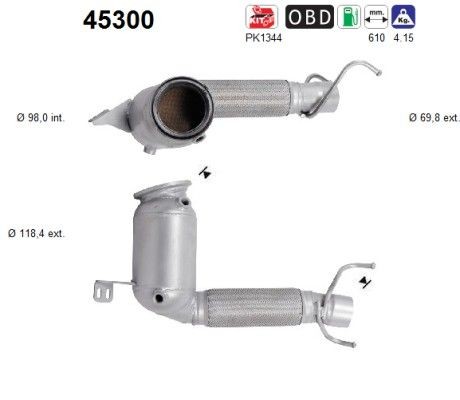 AS Catalytic converter Article number: 45300 cheaply