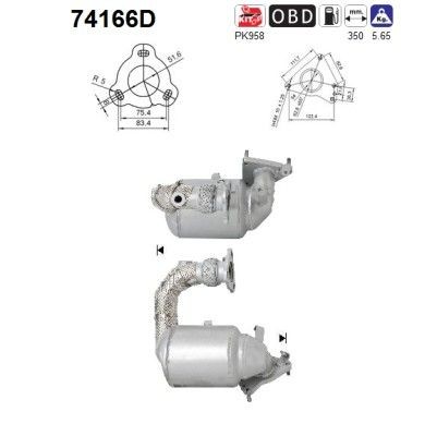 AS Katalysator artikkelnummer: 74166D billig