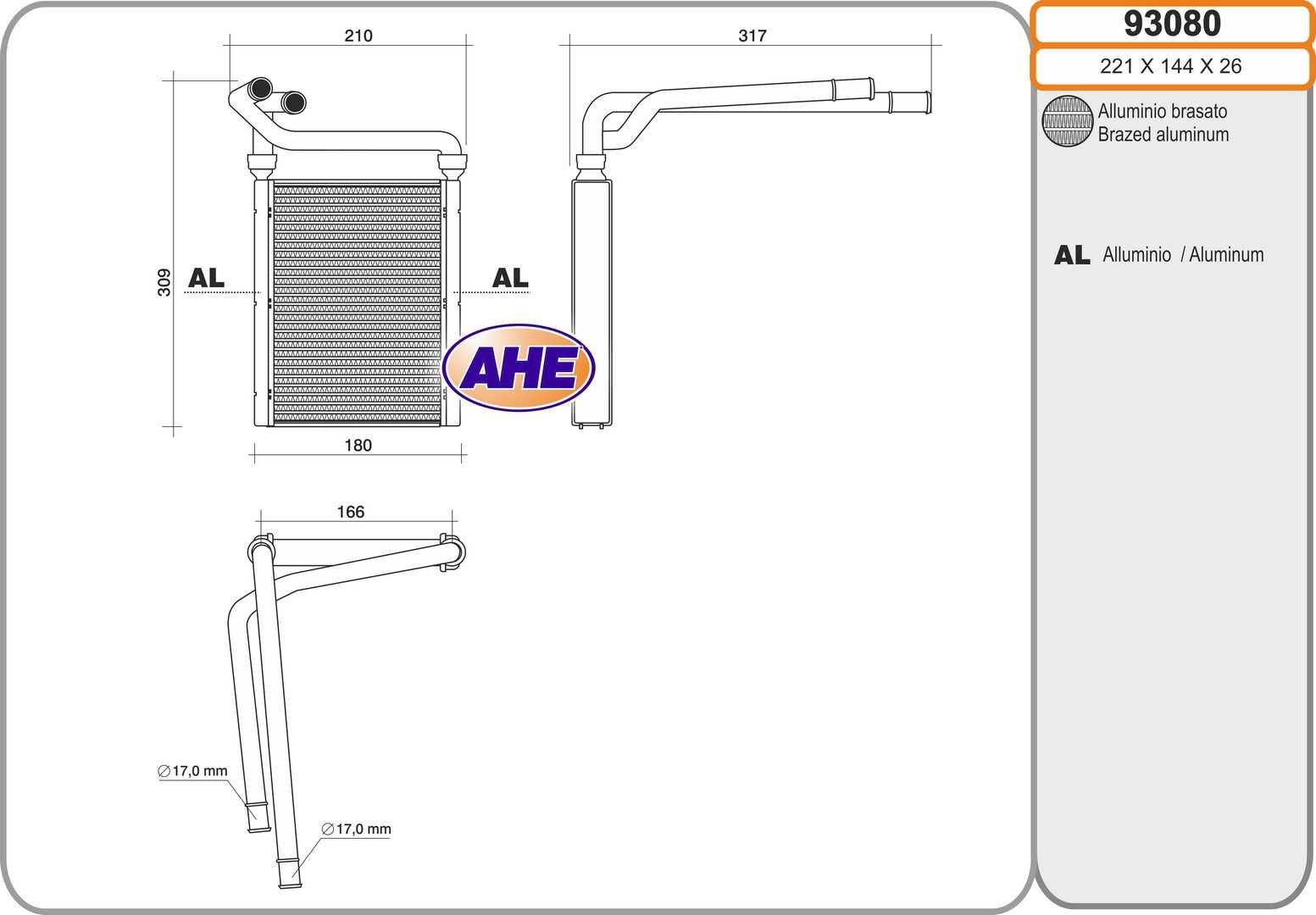 AHE Varmeapparat register artikkelnummer: 93080 billig
