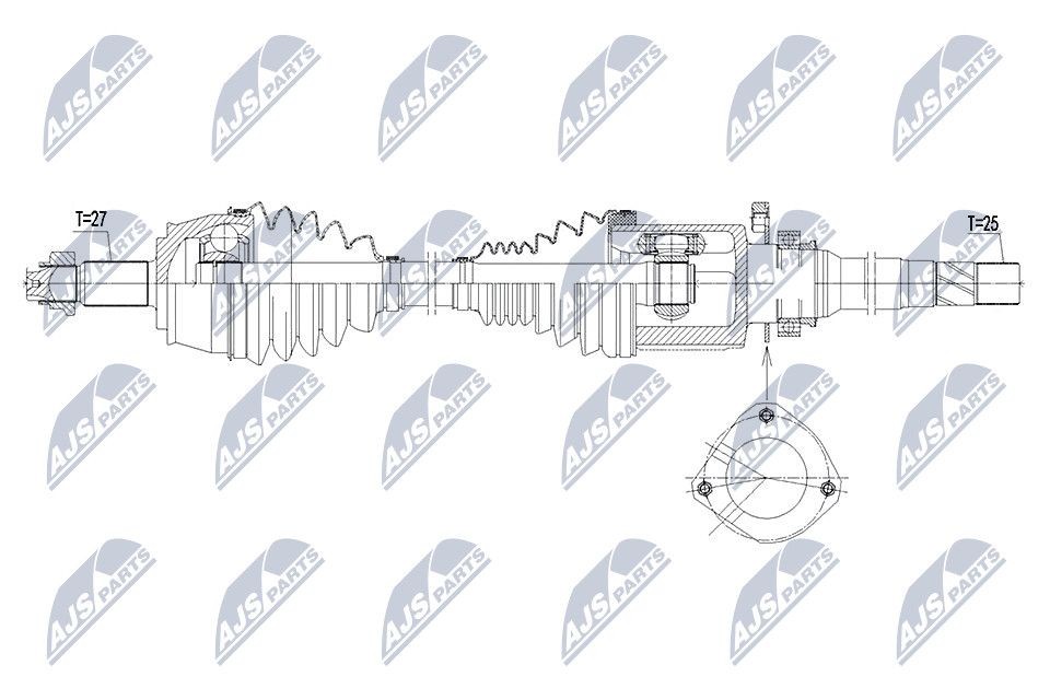 NTY Drive shaft Article number: NPW-CH-040 cheaply