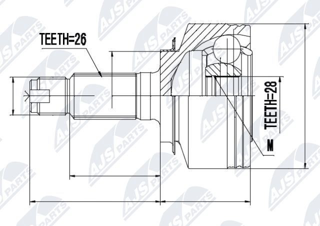NTY Joint kit, drive shaft Article number: NPZ-HD-039 cheaply