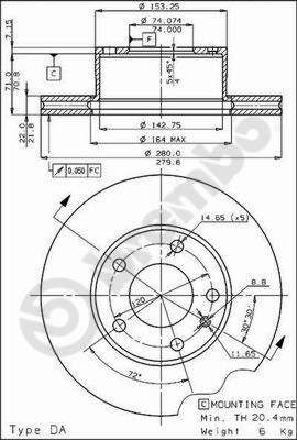 BREMBO Bremseskive Varenummer: 09.3949.10 billige