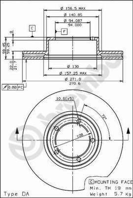 BREMBO Brake disc Article number: 09.5652.20 cheaply