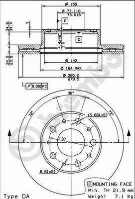 BREMBO Bremseskive Varenummer: 09.8931.10 billige