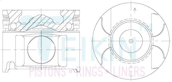TEIKIN 46675AG.050 Piston Set DYNA 3.0 D4d (KDY221, KDY231) 136 PS Diesel