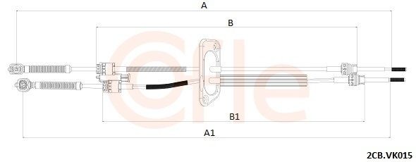 COFLE 2CB.VK015 Cable, manual transmission TRANSPORTER 1.9 TDI 102 PS Diesel