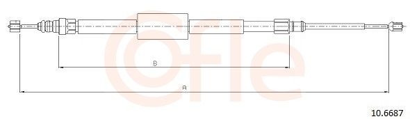 COFLE Hand brake cable Article number: 92.10.6687 cheaply