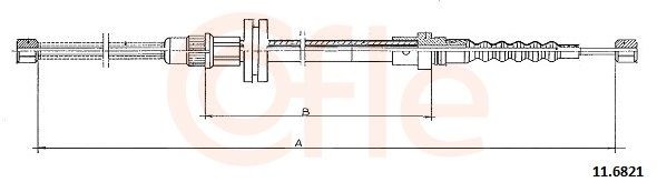 COFLE Hand brake cable Article number: 92.11.6821 cheaply