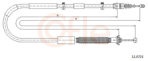 COFLE Hand brake cable Article number: 92.12.0723 cheaply