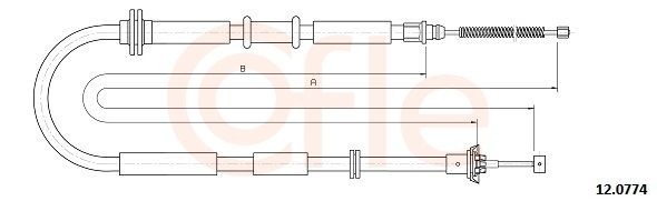 COFLE Hand brake cable Article number: 92.12.0774 cheaply