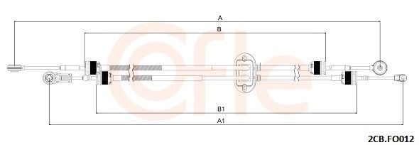 COFLE 92.2CB.FO012 Cable, manual transmission TRANSIT CONNECT 1.5 EcoBlue 120 PS Diesel