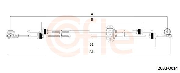 COFLE 92.2CB.FO014 Cable, manual transmission TRANSIT CONNECT 1.5 EcoBlue 120 PS Diesel