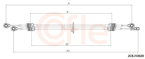 COFLE 92.2CB.FO020 Cable, manual transmission TRANSIT 2.2 TDCi RWD 100 PS Diesel