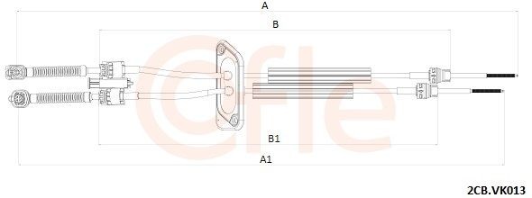 COFLE 92.2CB.VK013 Cable, manual transmission TRANSPORTER 1.9 TDI 102 PS Diesel