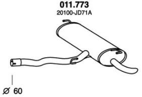 PEDOL Rear silencer Article number: 011.773 cheaply