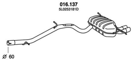 PEDOL Rear silencer Article number: 016.137 cheaply