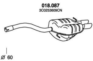 PEDOL Rear silencer Article number: 018.087 cheaply