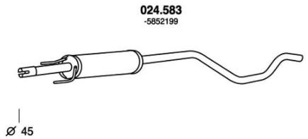 PEDOL Middle silencer Article number: 024.583 cheaply