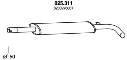 PEDOL Middle silencer Article number: 025.311 cheaply