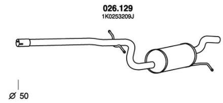 PEDOL Middle silencer Article number: 026.129 cheaply