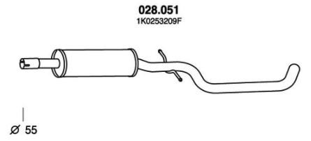 PEDOL Middle silencer Article number: 028.051 cheaply