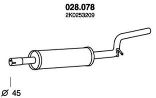 PEDOL Middle silencer Article number: 028.078 cheaply
