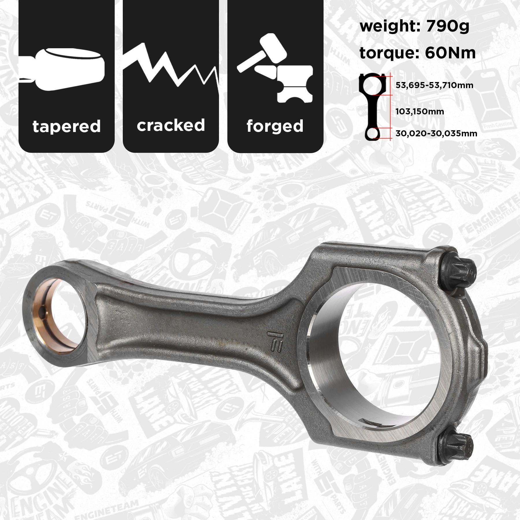 ET ENGINETEAM OM0068 Connecting Rod EXPERT 2.0 HDi 163 PS Diesel
