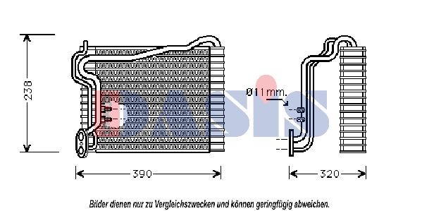 AKS DASIS Air conditioning evaporator Article number: 820500N cheaply