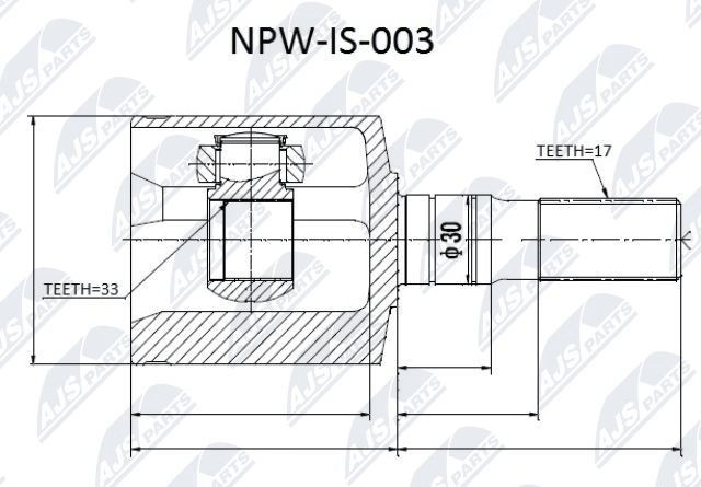 NTY Joint kit, drive shaft Article number: NPW-IS-003 cheaply