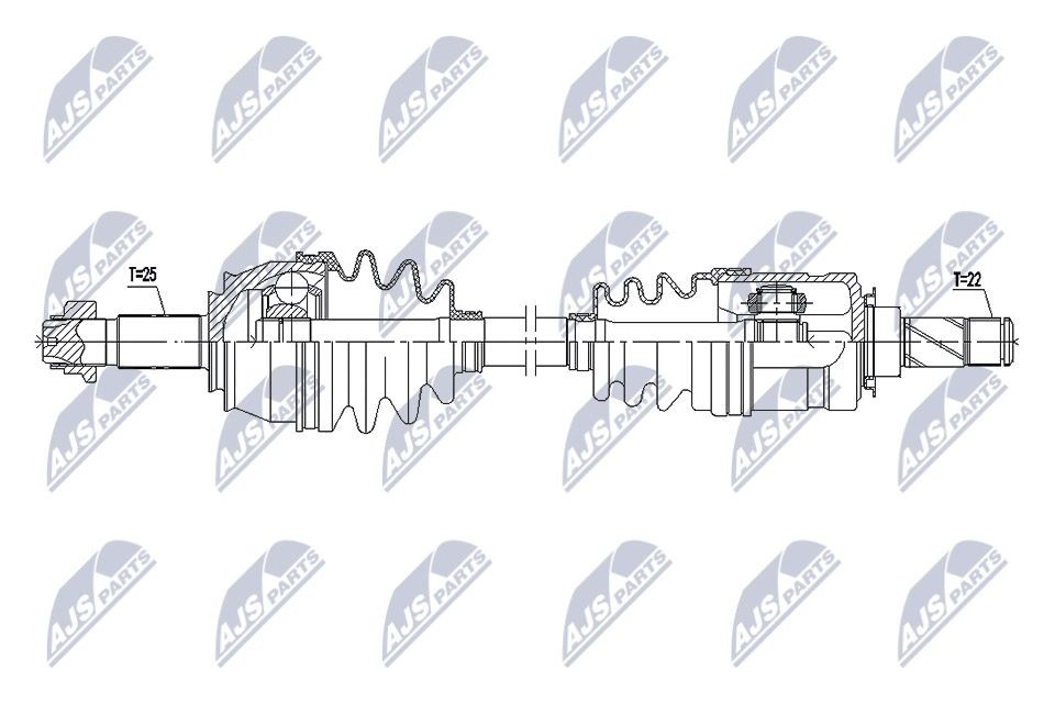 NTY Drive shaft Article number: NPW-PL-097 cheaply