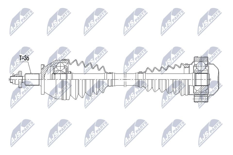 NTY Drive shaft Article number: NPW-VW-163 cheaply