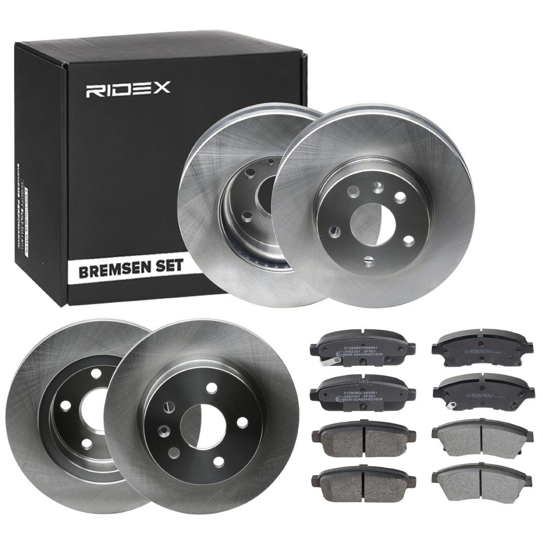 RIDEX Brake discs and pads set Article number: 3405B1733 cheaply