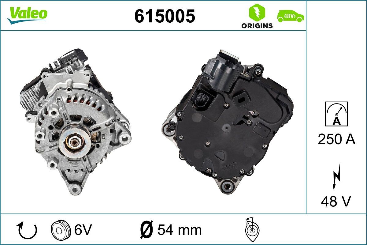 VALEO 615005 Alternator, starter E-PACE 1.5 P300e Plug-in Hybrid AWD 309 PS Petrol/Electric