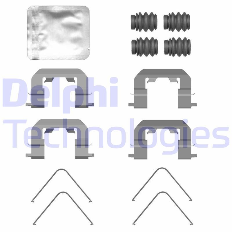 DELPHI LX0771 Lisakomplekt, ketaspiduriklotsid CARENS 2.0 MPI 150 HP Bensiin