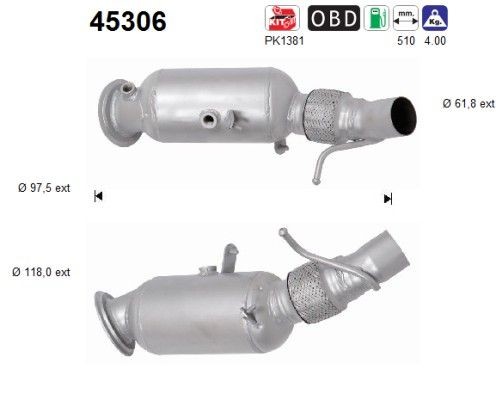 AS Catalytic converter Article number: 45306 cheaply