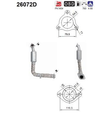 AS Catalytic converter Article number: 26072D cheaply