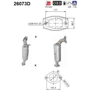 AS Catalytic converter Article number: 26073D cheaply