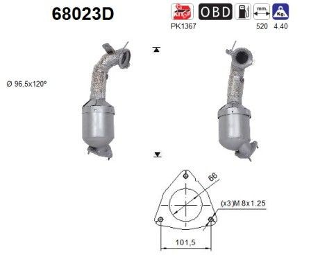 AS Catalytic converter Article number: 68023D cheaply