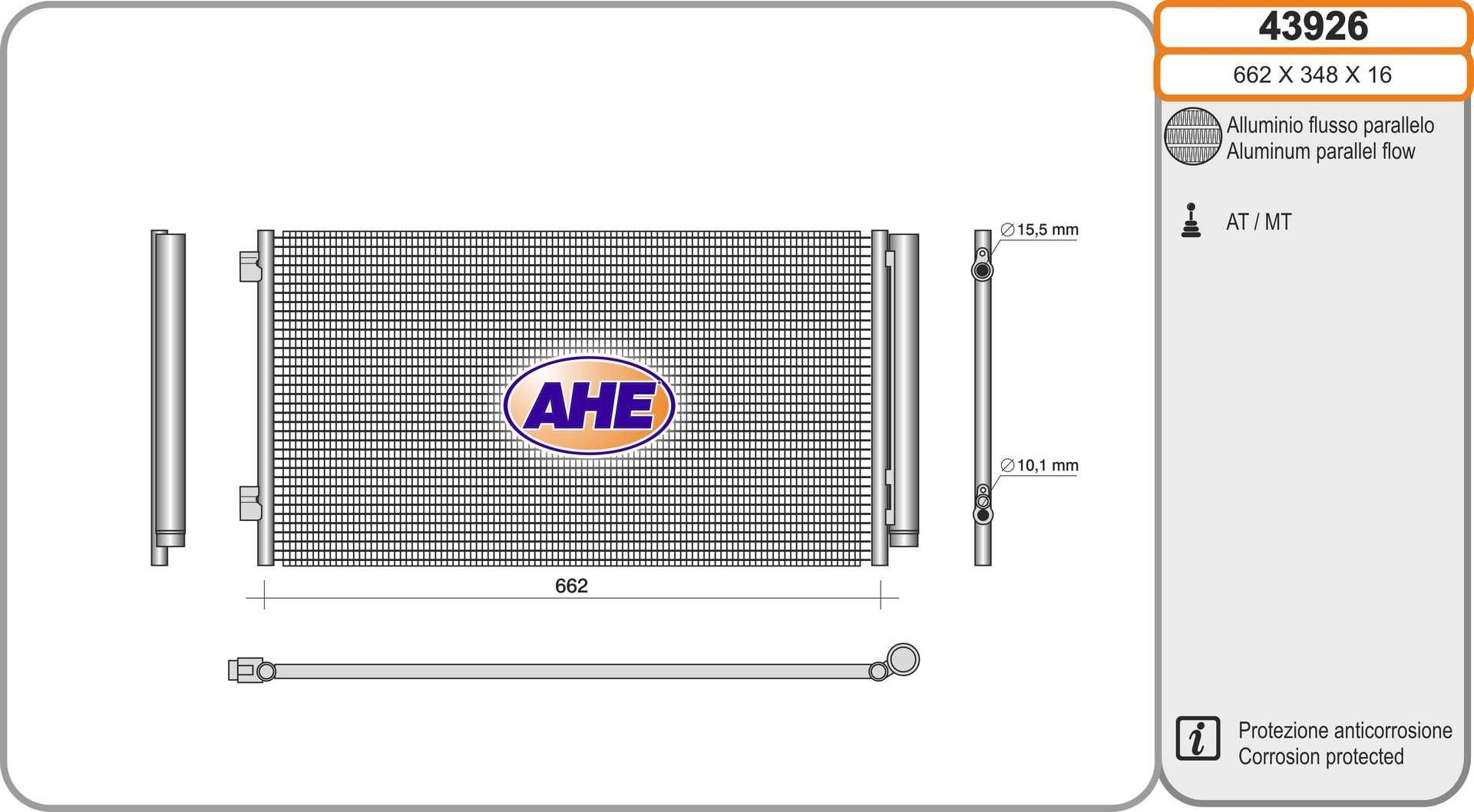 AHE Air conditioning condenser Article number: 43926 cheaply