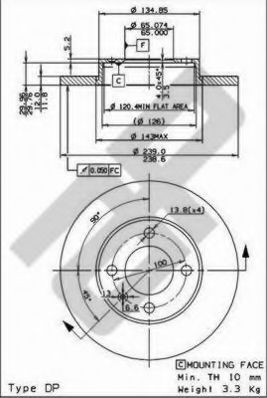 METZGER Brake disc Article number: 10073 cheaply