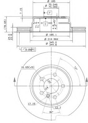 METZGER Brake disc Article number: 25121 V cheaply