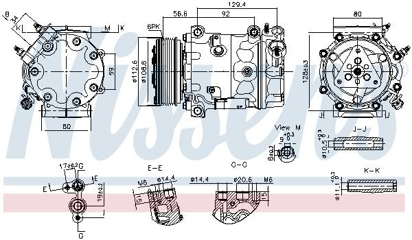 NISSENS Air conditioning compressor Article number: 890780 cheaply