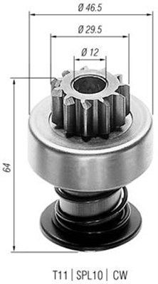 MAGNETI MARELLI 940113020025 Pinion, starter BETA 1.8 110 PS Petrol 1982