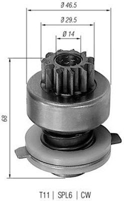 MAGNETI MARELLI 940113020048 Pinion, starter BETA 1.8 110 PS Petrol 1982